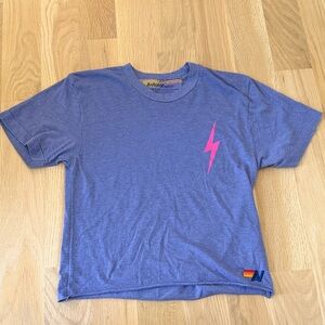 Aviator Nation Cropped Lightning Bolt Tee